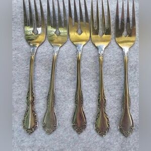 Oneida Mansion Hall Stainless Distinction Deluxe Set Of 5 Salad Forks 6" Replace
